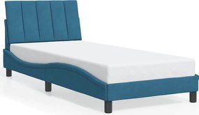 vidaXL Cadru de pat fără saltea, Hanko, albastru, 80x200 cm, catifea