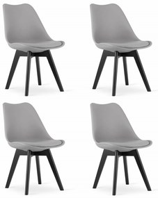 Scaune de sufragerie 4buc gri stil scandinav Dark-Basic