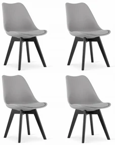 Scaune de sufragerie 4buc gri stil scandinav Dark-Basic
