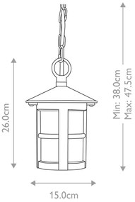 Lustră de exterior HEREFORD 1xE27/100W/230V IP43 Elstead BL21B-BLACK