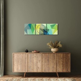 Tablou abstracțiunii geometrice (cu ceas) (90x30 cm)