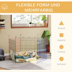 Gard pentru Caini cu 6 Panouri cu Inchidere cu Zavor, Gard pentru Caini Talie Medie din Metal, Ø120x60 cm, Multicolor PawHut | Aosom Romania