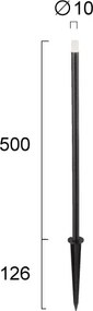 Corp de iluminat LED de exterior BAR, 1W/24V, IP65, negru