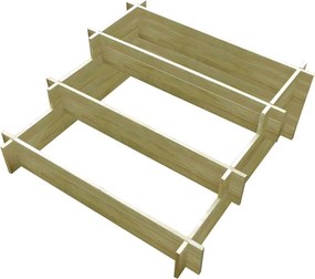 vidaXL Jardinieră cu 3 niveluri, 90 x 90 x 35 cm, lemn tratat