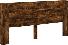 vidaXL Tăblie cap Stejar fumuriu 200 x 16,5 x 103,5 cm Lemn compozit