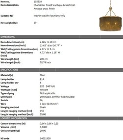 Candelabru design elegant LUX Tissot S, alama antica 115910 HZ