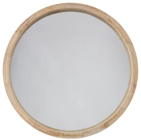 Oglindă rotundă din lemn, Ø 52 cm
