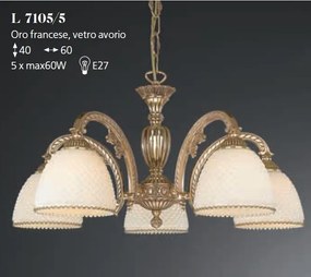 Candelabru din alama 5 brate design italian 7105