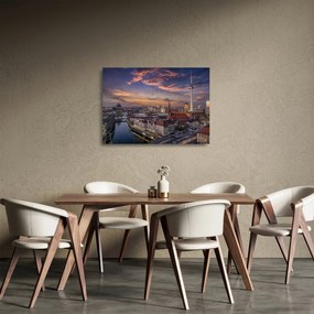 Tablou pe sticlă - Apus de soare în Berlin (70x50 cm)
