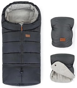 PETITE&MARS - Set sac de iarnă 3în1 JIBOT + mânuși JASIE gri