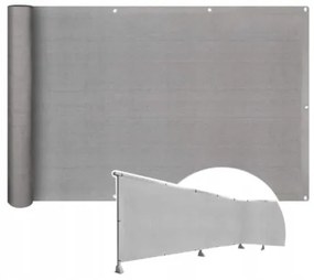 Paravan pentru balcon 0,8x5 LIGHT GREY PES Shield