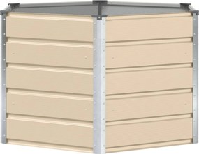 vidaXL Jardinieră Creme 129 x 129 x 75 cm Oțel