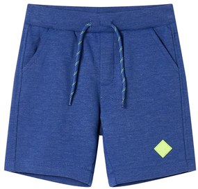 Pantaloni scurți pentru copii cu șnur, albastru melanj, 104