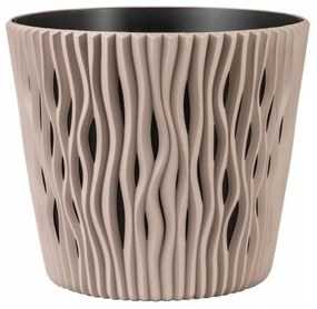 Ghiveci decorativ de flori, rotund, cafeniu, 7.9 L, 26.2x22.2 cm, Sandy Round