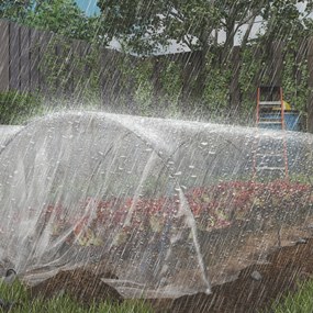 Outsunny Husă pentru seră din plastic, prelată pentru acoperirea plantelor, rezistentă la UV, impermeabilă, 7 x 8 m | Aosom Romania