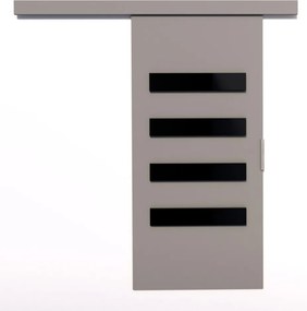 Usa glisanta Forli, ADRK Furniture (Latime: 86 cm, Culoare: Sonoma /Negru Lacobel)