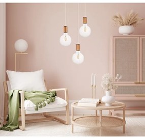 Lustră pe cablu MIROS 3xE27/60W/230V rotundă albă/cupru