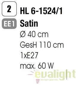 Pendul diam.40cm Susan HL 6-1524/1 satin OR