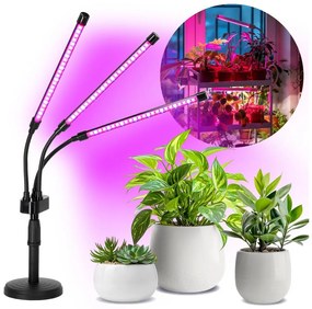 Lampă LED dimabilă de masă pentru creșterea plantelor VITARO 3xLED/10W/230V negru