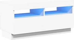 vidaXL Comodă TV cu lumini LED, alb, 80x35x40 cm