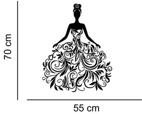 Sticker perete Black Flower Lady
