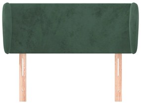 Tablie de pat cu aripioare verde inchis 93x23x78 88 cm catifea 1, Verde inchis, 93 x 23 x 78 88 cm