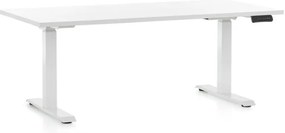 Masa inaltime reglabila OfficeTech C, 160 x 80 cm, bază albă, alb