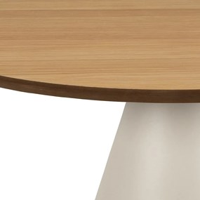 Măsuță de cafea crem/în culoare naturală rotundă cu blat cu aspect de lemn de stejar ø 65 cm Soli – Actona
