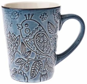 Cană din ceramică Bird, 316 ml, albastru