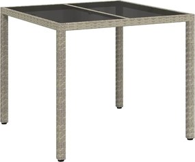 vidaXL Masă de Grădină Gri 90 x 90 x 75 cm poliratan