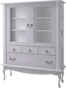 Vitrina VILAR DA5, pin alb, DTD laminat, 125x42x158 cm