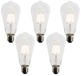 Set de 5 becuri LED E27 A60 cu senzor crepuscular 4W 400 lm 2200K