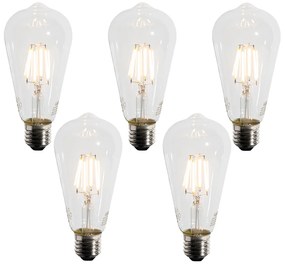 Set de 5 becuri LED E27 ST64 cu senzor de amurg 4W 400 lm 2200K