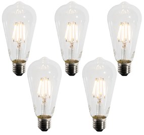 Set de 5 becuri LED E27 A60 cu senzor crepuscular 4W 400 lm 2200K