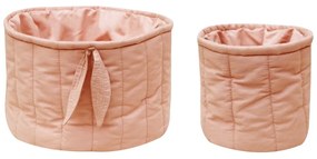 Cutii de depozitare pentru copii roz-deschis 2 buc. din material textil ø 30x20 cm Bambie Vintage Nude – Lorena Canals