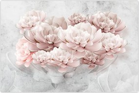 Tablou - Flori roz pe perete (90x60 cm)