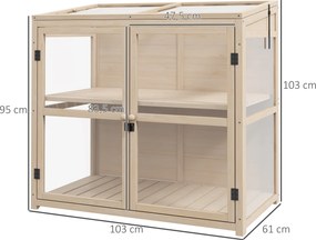 Outsunny Răsadniță pat de cultivare, rezistent la intemperii, 2 niveluri, lemn de brad, 103 x 61 x 103 cm, natural | Aosom Romania
