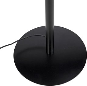Lampă de podea neagră cu abajur din in neagră 45 cm - Simplo