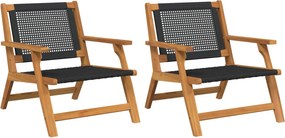 vidaXL Mobilier de grădină 2 pcs Negru 67 x 78 x 73 cm