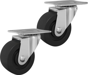 vidaXL Roată pivotantă 2 pcs Argintiu 60 x 60 x 50 mm Fier și nylon