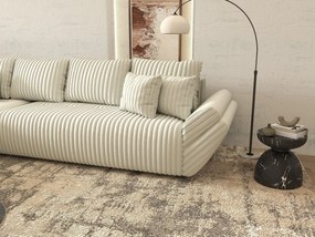Colțar extensibil dumonde cu ladă de depozitare si sezut confortabil din spuma high-density, Berlin XL Ambience Ivory 350x185 cm
