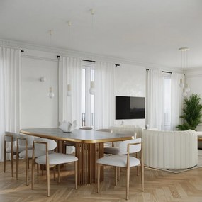 Lustră crem cu abajur din sticlă ø 12 cm Orbital – Sollux