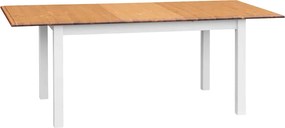Masă lemn masiv alb-natur Extensibilă Linea 150/197x93cm