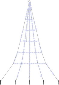 vidaXL Brad de Crăciun LED cu țevi de prindere în pământ 306 cm Metal