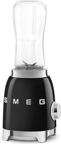 Blender Smeg PBF01BLEU, 300 W, 2 x 600 ml, 20 000–24 000 rpm, Baza antiderapanta, Fara BPA, Otel inoxidabil, Negru