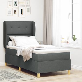 vidaXL Saltea box spring cu cadru de pat Gri închis 80x200 cm Țesătură