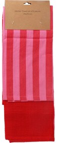 Prosop de bucătărie roz, 45 x 70 cm, set de 2bucăți