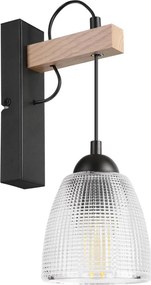 Lampă de perete LEANDRA 1xE27/15W/230V stejar/negru
