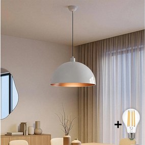 Brilagi - Lustră LED suspendată pe cablu METALO 1xE27/40W/230V diam. 40 cm alb/cupru