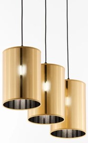 Jupiter 2092 - Lustră suspendată pe cablu CORTINA 3xE27/15W/230V auriu/negru